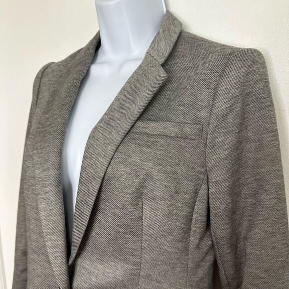 THE LIMITED Size Small Gray Suit Jacket, Blazer, 3/4 Ruched Sleeves, One Button - Picture 4 of 9